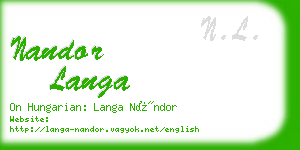 nandor langa business card